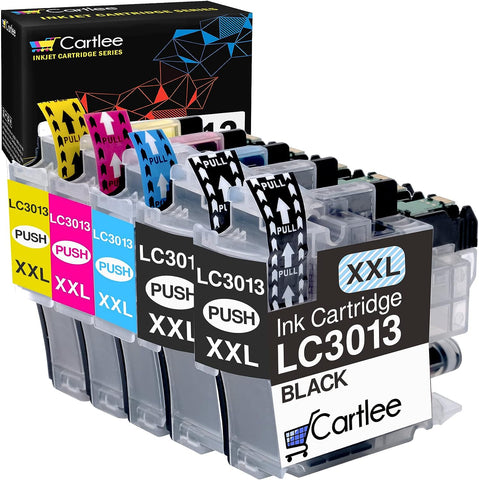 Cartlee 5 Set Compatible High Yield Ink Cartridges Replacement for Brother LC3013 LC-3013 for MFC-J491DW MFC-J895DW MFC-J497DW MFC-J690DW Inkjet Printers LC 3013 2 Black 1 Cyan 1 Magenta 1 Yellow