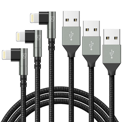 iPhone Charger 10FT,3Pack 90 Degree Charging Cable, [Apple MFi Certified] Long Lightning Cable Fast Charging Cord Compatible for iPhone 14/13/12/11/Pro/Max/Mini/X/Plus/8/7/6/5S/SE/Plus/iPad (10FT)