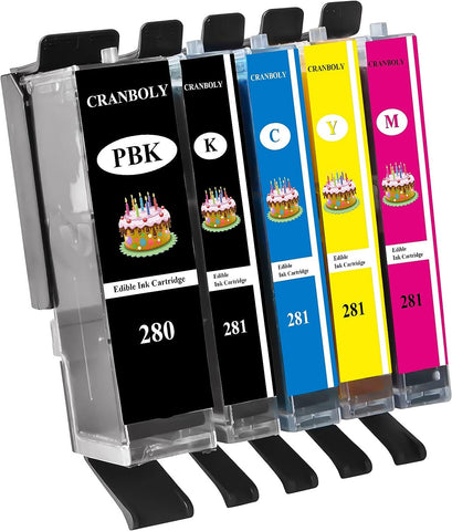 CRANBOLY 280XL 281XL 280 XL 281 XL Ink Cartridges for C A K E Printer Work with PIXMA TS6120 TS6220 TS6320 TS8120 TS8220 TS8320 TR7520 TR8520 TR8620 TS9120 TS9520 TS9521C TS702 Printer