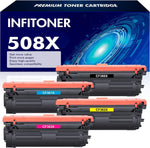 508X Toner Cartridge 4 Pack Compatible Replacement for HP 508X 508A CF360X CF361X CF362X CF363X Laserjet Color Enterprise M553 M552 553 MFP M577 Series Printer Ink Black Cyan Magenta Yellow