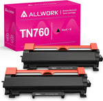 ALLWORK 2PK Compatible TN-760 Toner Cartridge Replacement for Brother TN760 TN730 TN770 Toner for Brother HL-L2350DW HL-L2370DW HL-L2390DW HL-L2395DW MFC-L2690DW MFC-L2710DW MFC-L2717DW MFC-L2750DW