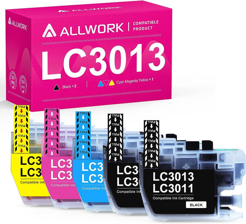 ALLWORK [ New Version LC3013 3011 Compatible Ink Cartridges Replacement for Brother LC3013 LC3011 Ink Cartridges Works with Brother MFC-J497DW MFC-J895DW MFC-J690DW MFC-J491DW Inkjet Printer 5 Packs