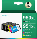 KEENKLE 950XL 951XL Ink Cartridges (5 Pack) Replacement for HP 950XL 951XL Combo Work with Pro 8600 8610 8620 8625 8100 8630 8660 Printer