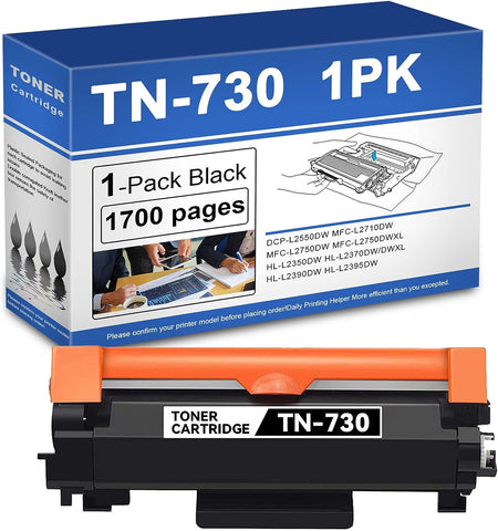 Tink (1 Pack) TN730 Compatible TN-730 Black Toner Cartridge Replacement for Brother DCP-L2550DW MFC-L2710DW MFC-L2750DW MFC-L2750DWXL Printer Toner.