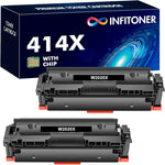 414X Black Toner Cartridge 414A High Yield (with Chip) Compatible Replacement for HP 414X 414A 414 W2020X W2020A Work for HP414X Color Pro MFP M479fdw M454dw M479fdn M454dn Printer Ink 2-Pack