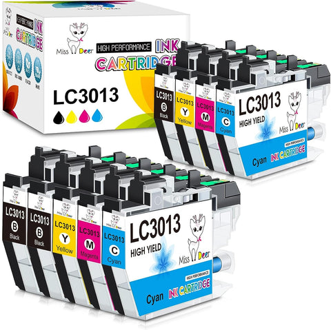 Miss Deer LC3013 Ink Cartridges BK/C/M/Y Compatible Replacement Ink for Brother LC 3013 LC3011 High Yield for MFC-J491DW MFC-J895DW MFC-J690DW MFC-J497DW Printer