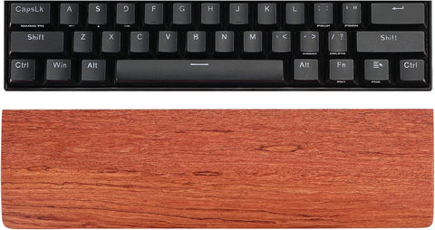 JANKOW Rosewood Keyboard Wrist Rest, Gaming Walnut Keyboard Wrist Pad, Wrist Rest Palm Rest, Hand Pad Holder, Palm Rest for Office and Gaming(Walnut Wood 1Pc 61Keys)