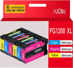 Tuobo Compatible Ink Cartridge Replacement for Canon PGI-1200XL PGI-1200 XL 1200XL Maxify MB2320 MB2020 MB2350 MB2050 MB2120 MB2720 Inkjet Printer (2C+2M+2Y)