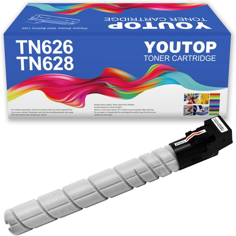 YOUTOP 1PK TN626 TN628 TN-626 TN-628 Black Toner Cartridge Compatible for Konica Minolta bizhub 450i 550i 650i C450i C550i C650i