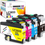 Upgraded Miss Deer LC3033 BK/C/M/Y Ink Cartridges Compatible Replacement for Brother LC 3033 XXL LC3033XXL LC3035 LC3033BK High Yield for MFC-J995DW MFC-J805DW MFC-J815DW Printer (1BK/1C/1M/1Y) 4 Pack