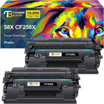 58X CF258X Black Toner Cartridge: High Yield Replacement for HP 58X CF258X 58A CF258A Pro M404n M404dn M404dw MFP M428fdw M428fdn M428dw M404 M428 M406 Printer (Black, 2 Pack)