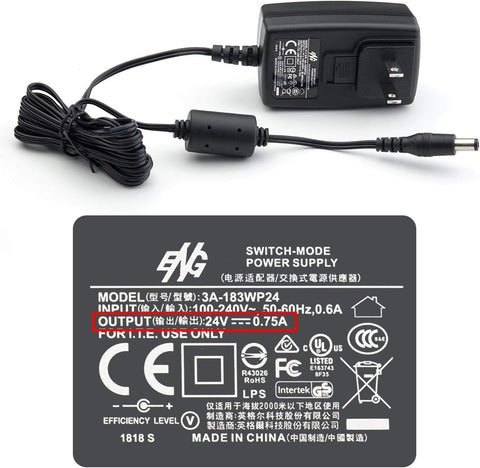 Plustek Power Adapter 24V 0.75A for Z300, PS186 PS188 PS286+ PS283 PS3060U, OpticBook 3800 3900 4800,AD480 D430, OpticSilm 1180 use