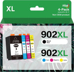 902XL Ink Cartridges Combo Pack Compatible for HP 902 XL Work with HP Officejet Pro 6978 6960 6962 6968 6970 6954 6958 6950 6951 Printers (Black, Cyan, Magenta, Yellow, 4 Pack, High Yield)