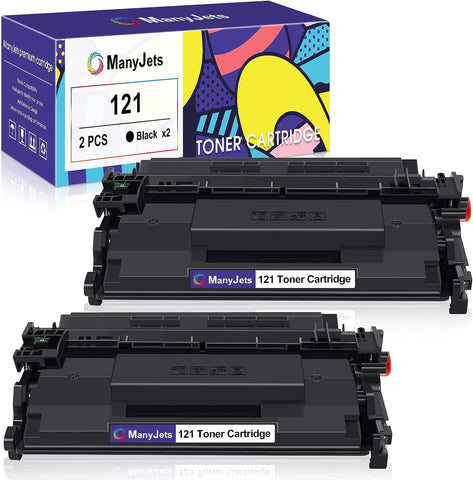 ManyJets 121 Compatible Toner Cartridge Replacement for Canon 121 CRG-121 3252C001 Black Work with Canon imageCLASS D1650 D1620 Printer (Black, 2-Pack)