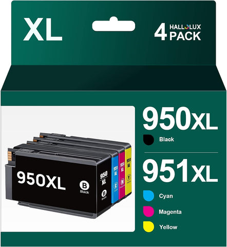 950XL 951XL Combo Pack for HP 950 951 Ink Cartridges to Use with HP OfficeJet Pro 8100 8110 8600 8610 8615 8616 8620 8625 8630 8640 Printers (4 HP Ink 950XL 951XL Ink Cartridges Combo Pack)