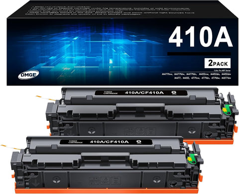 410A Toner Cartridges 2 Black 410X - Compatible Replacement for HP Color Laserj Pro MFP M477fnw Toner, M477fdw Toner, M452dn Toner, HP Color Laserj Pro M477 M452 Series | CF410A