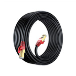 Maximm Cat7 Heavy Duty Outdoor Cable - Black - Zero Lag Pure Copper, Waterproof Ethernet Cable Suitable for Direct Burial Installations. (100 Feet)