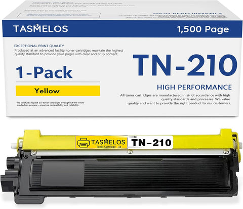 TASMELOS TN210 TN 210 Yellow high Yield Toner Cartridge Compatible Replacement for Brother HL-3040CN HL-3045CN HL-3070CW HL-3075CW HL-8070 HL-8370 MFC-9010CN MFC-9120CN MFC-9125CN Printer, 1 Pack