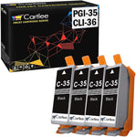 Cartlee 4 Compatible PGI-35 High Yield Ink Cartridges for PIXMA iP100, PIXMA iP110 (4 Black)