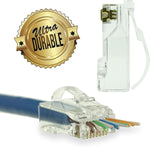 LINKUP - Snagless RJ45 Cat6 UTP Connectors EZ Pass Through Ends | Ethernet Cat 6 8P8C Solid Plug | UTP Gigabit Round Cable Connector | Platinum 50 Mi Gold Plated High Performance | 100 Pack