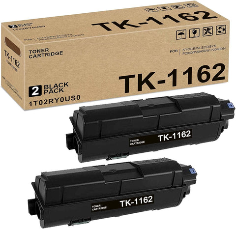 TK1162 TK-1162 1T02RY0US0 (2 Pack, Black) Toner Cartridge Compatible with Kyocera ECOSYS P2040 P2040DW P2040DN Printer