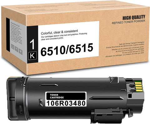 6510 6515 106R03480 Toner Black 1Pack - Eaxic Compatible 6510/6515 High Yield Toner Cartridge Replacement for Xerox Phaser 6510 6510N 6510DN 6510DNI WorkCentre 6515 6515N 6515DN 6515DNI Printer