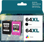 Ankink 64XL Black Color Combo Replacement for HP 64 XL Ink Cartridge HP64 Envy Inspire 7955e 7958e Envy Photo 7855 7155 6255 7164 7830 7858 7800 6232 7120 Tango Ink Printer (Tricolor Black) 2 Pack