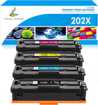 TRUE IMAGE Compatible Toner Cartridge Replacement for HP 202X CF500X CF500A 202A Color Pro MFP M281fdw M281cdw M254dw M281fdn 281fdw M254 M281 Toner Printer (Black Cyan Yellow Magenta, 4-Pack)