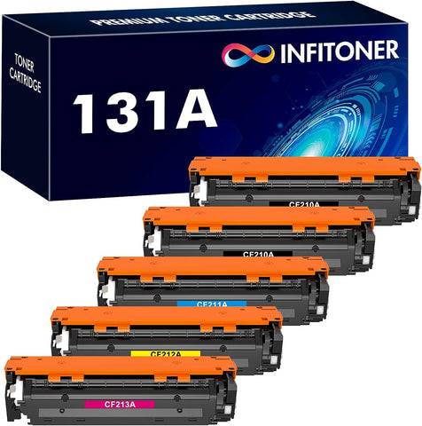 131A 131X Toner Cartridge 5-Pack Compatible Replacement for HP 131A 131X Pro 200 Color MFP M276nw M251nw M276n M251n CF210A CF211A CF212A CF213A Series Printer Ink