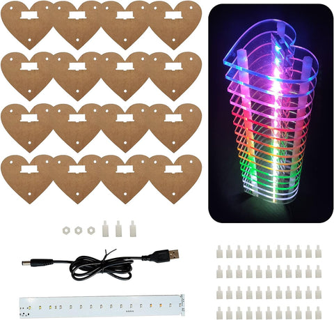 iCubeSmart LED Audio Light DIY Electronic Kits (PP16LED-HEART)