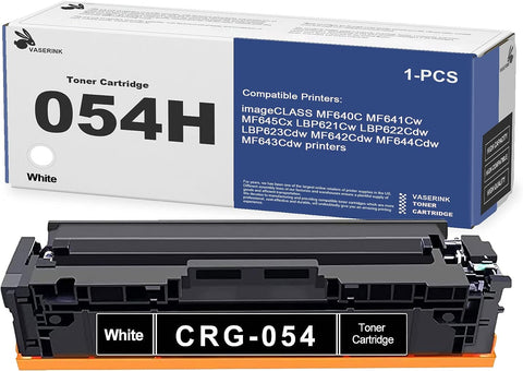 VASERINK 1-Pack White CRG-054 054 Toner Cartridge Compatible Replacement for 054 Toner Cartridge imageCLASS MF640C MF641Cw MF645Cx LBP621Cw LBP622Cdw LBP623Cdw MF642Cdw MF644Cdw Printer