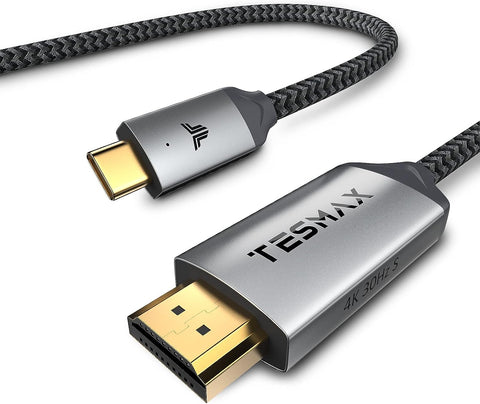 Tesmax USB C to HDMI Cable, 4K@30Hz USB Type C to HDMI Cable, Thunderbolt 3 Compatible with MacBook Pro, iPad Air 4, iPad Pro 2020, MacBook Air, iMac, S20, XPS 15 and More?6.5FT