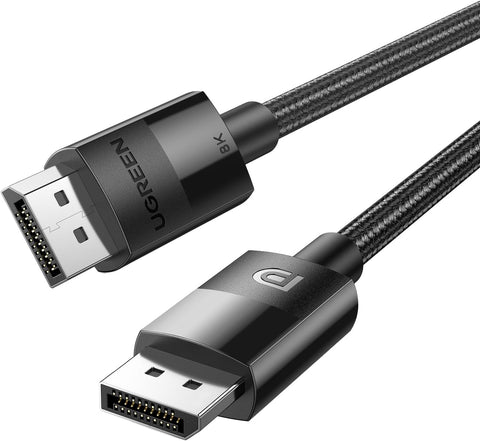 UGREEN VESA Certified 8K DisplayPort Cable 10FT, DP 1.4 Cable Displayport to Displayport Cable Support 8K@60Hz, 4K@240Hz, FreeSync, G-Sync, HDR, 32.4Gbps for HDTVs, Displays, Monitors, Graphics, PC
