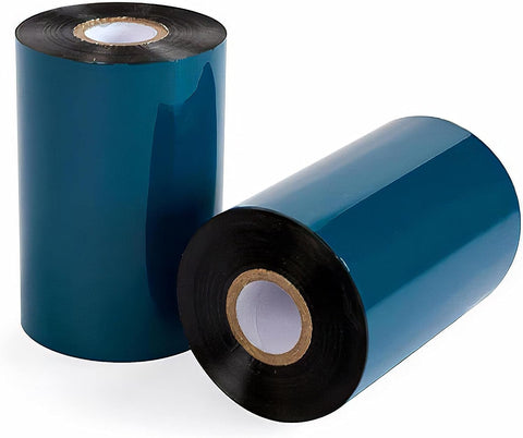 Thermal Transfer Ribbon Resin Enhanced 4.33" x1476' 1 Inch Core Ink Out for Thermal Transfer Printers Compatible with Zebra, Toshiba, Datamax (2 Rolls)