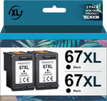 67XL Black Ink Cartridge Replacement for HP Ink 67 67XL Ink Works with HP Envy 6000 6055 6055e 6400e 6455e Envy Pro 6455e 6455 6475 6452 6458 DeskJet 4155 2755e 2755 4052 (2 Black)