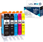 LCL Compatible Ink Cartridge Replacement for Canon PGI-280 PGI-280XL PGI-280XXL CLI-281 CLI-281XL CLI-281XXL PIXMA TR7500 TR7520 TR8500 TR8520 TR8620 (5-Pack PGBK Black Cyan Magenta Yellow)