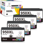 Miss Deer Compatible Ink Cartridge Replacement for HP 950 950XL Black to use with OfficeJet Pro 8600 8610 8620 8100 8625 8615 8630 8640 8660 251DW 271DW 276DW (High Yield,4 Black)