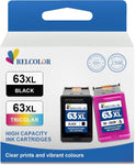 Relcolor 63XL Ink Cartridges Replacement for HP 63 XL HP63 Black Color Combo Pack Compatible with Officejet 3830 4650 4652 4655 5200 5252 5255 5258 Envy 4520 4512 Deskjet 1112 2132 3630 3632 Printer