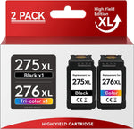 PG-275XL/ CL-276 XL Replacement for Canon 275XL and 276XL Ink Cartridges Combo Pack Fit for Canon PIXMA TS3520 TS3522 TS3500 TR4720 TR4700 TR4722 Printers (1 Black & 1 Color, 2-Pack)