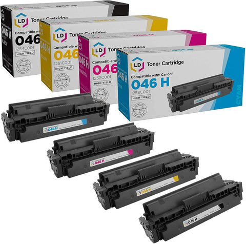 LD Compatible Toner Cartridge Replacements for Canon 046H High Yield (1 Black, 1 Cyan, 1 Magenta, 1 Yellow, 4-Pack)