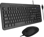 Wired Keyboard and Mouse Combo, Macally Full Sized Ergonomic USB Keyboard and Mouse Wired - Slim and Quiet Wired Keyboard and Mouse - Wire Corded Keyboard for Laptop and Desktop PC Computer