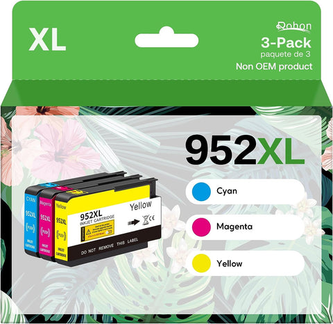 952XL Newest Upgrade (3 Packs) Compatible 952xl Ink Cartridges Replacement for HP 952 XL Ink Cartridges Use with Officejet Pro 7740 8210 8710 8720 8740 8715 7720 8725 8730 (Cyan, Yellow, Magenta)