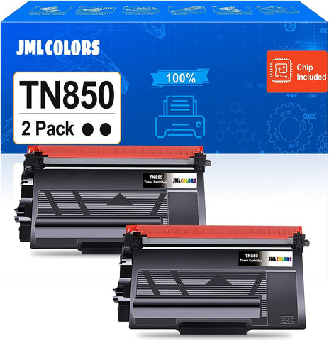 JMLCOLORS Brother TN850 TN820 Toner Replacement for TN-850 TN-820 for HL-L6200DW,MFC-L5700DW, L6200DWT MFC-L5900DW HL-L5200DWT L5200DW L5100DN, MFC-L5800DW MFC-L5850DW L6700DW L6800DW Printer?2-Pack?