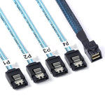 ADCAUDX SFF-8643 to SATA:0.5M Mini SAS to SATA Cable Mini SAS Breakout Cable SFF 8643 to SATA Mini SAS HD to SATA SAS to 4X SATA Breakout Cable (1.6FT)