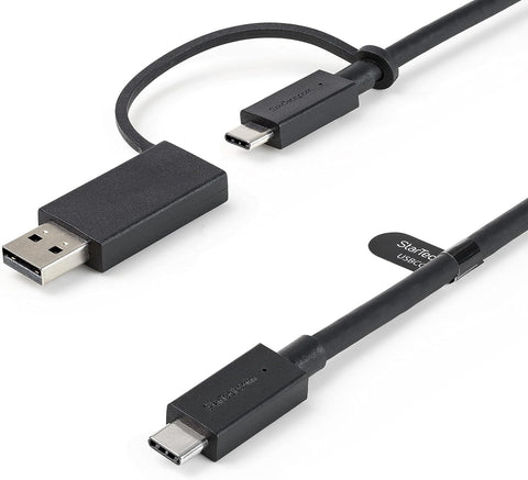 StarTech.com 3ft (1m) USB-C Cable with USB-A Adapter Dongle - Hybrid 2-in-1 USB C Cable w/USB-A - USB-C to USB-C (10Gbps/100W PD), USB-A to USB-C (5Gbps) - Ideal for Hybrid Docking Station (USBCCADP)