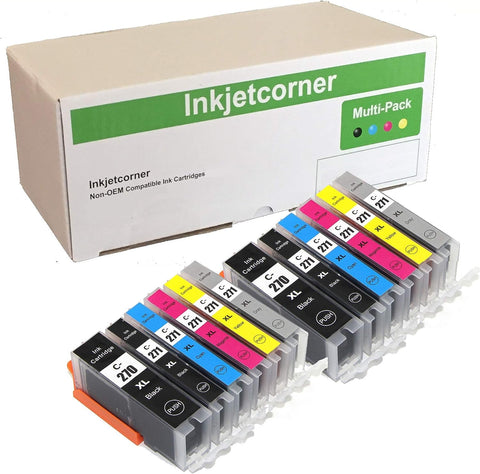 Inkjetcorner Compatible Ink Cartridges Replacement for PGI-270XL CLI-271XL for use with TS9020 TS8020 MG7720 MG7700 TS9000 (2 Black 2 Photo Black 2 Cyan 2 Magenta 2 Yellow 2 Gray, 12-Pack)