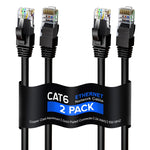 Maximm Cat 6 Ethernet Cable 6 Ft, (2-Pack) Cat6 Cable, LAN Cable, Internet Cable and Network Cable - UTP (Black)