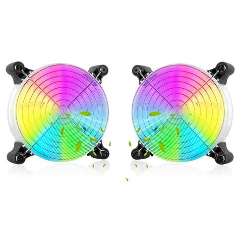 2-Pack USB Computer Cooling Fan 5v 120mm Small Transparent Quiet led RGB Color Desktop Cooling Fan Portable for Computer Laptop TV Receiver Xbox Playstation Modern Home Office and More