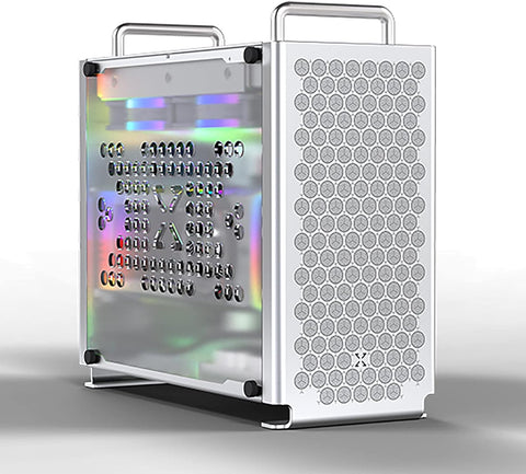 ZZEW B2+ Mini-ITX PC Case, Micro Size Computer Case, Aluminum Desktop Chassis with Handles (Acrylic Side Panel)