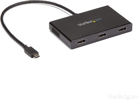 StarTech.com 3-Port Multi Monitor Adapter - USB-C to 3x HDMI Video Splitter - USB Type-C to HDMI MST Hub - Dual 4K 30Hz or Triple 1080p - Thunderbolt 3 Compatible - Windows Only (MSTCDP123HD)